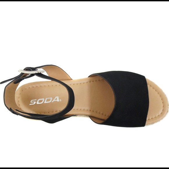 Soda Topic Open Toe Buckle Ankle Strap Espadrilles Flatform Wedge Casual Sandal - Picture 3 of 6